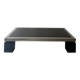 Table basse noire & chrome brossé dans le gout de Willy Rizzo, design 1970