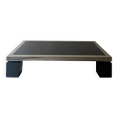 Black & brushed chrome coffee table in the style of Willy Rizzo, design 1970