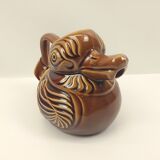 Brown duck-shaped jug in ceramic Sarreguemines