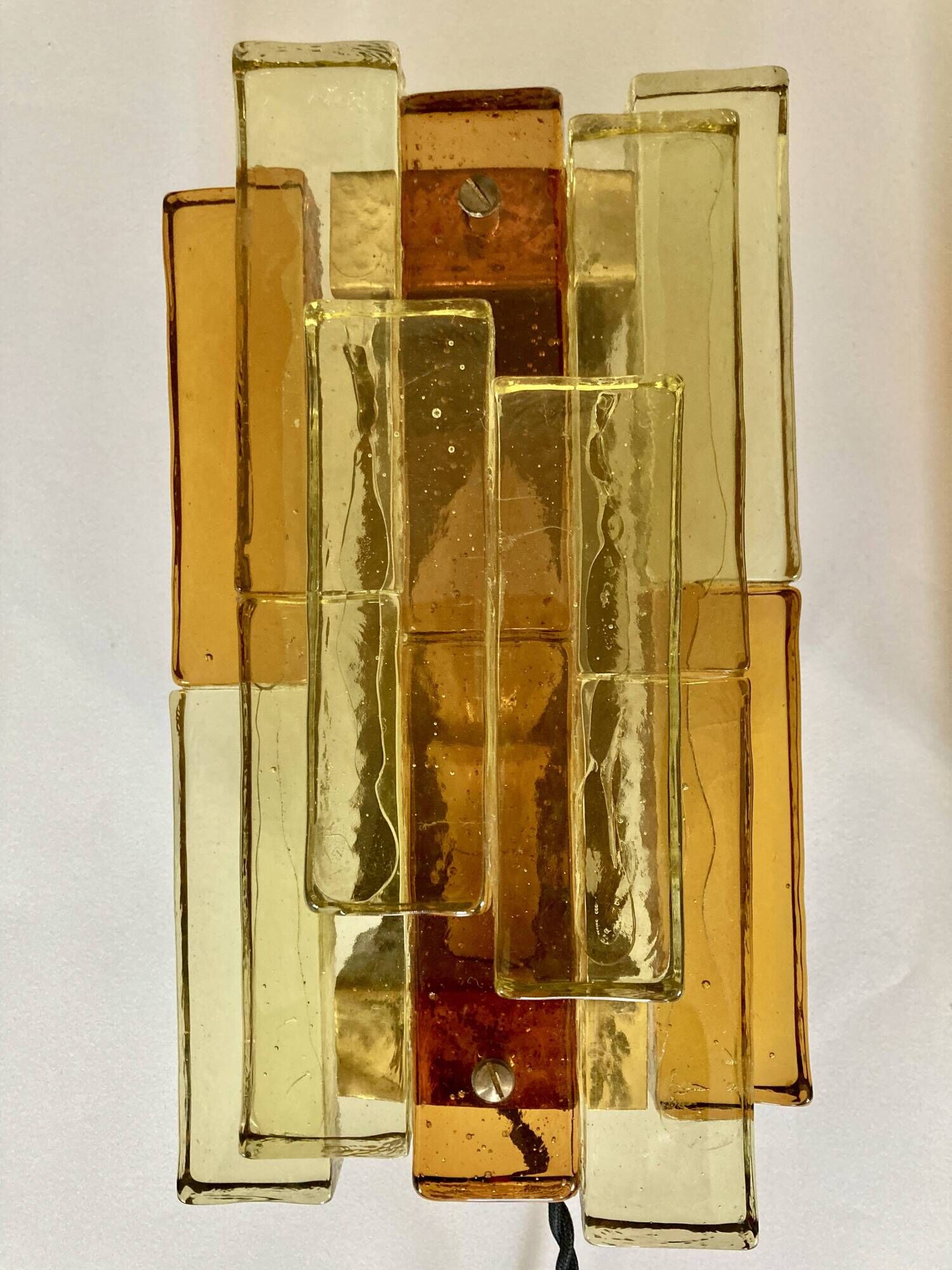 Pair of pressed glass sconces by Svend Aage Holm Sorensen (Denmark 1960)