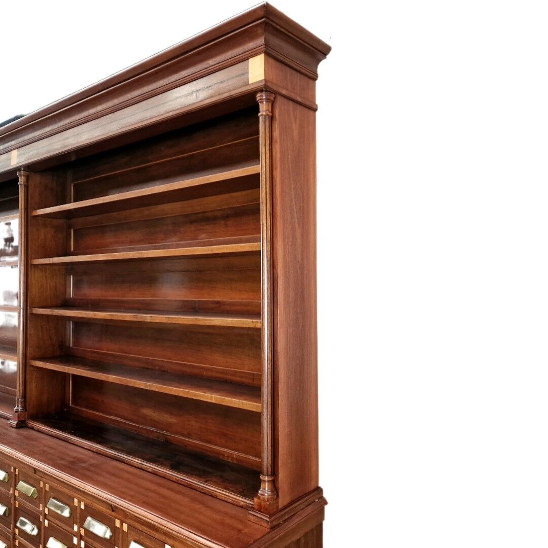 Grande armoire d’apothicaire Art Déco en acajou, 1909