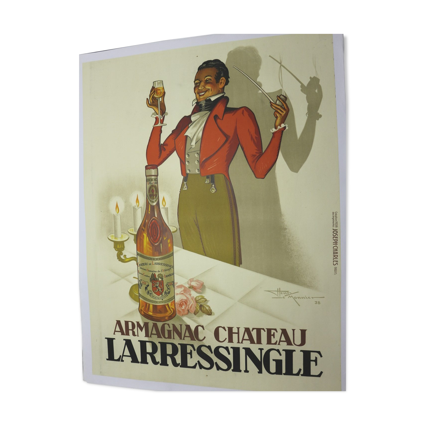 Canvas poster by Henri le Monnier for Armagnac liquor, 1938