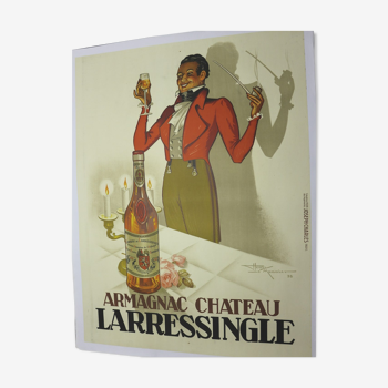 Canvas poster by Henri le Monnier for Armagnac liquor, 1938