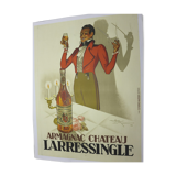Affiche ancienne en originale entoilée armagnac laressingl Henri le Monnier 1938 gers 32 bar alcool liqueur pub