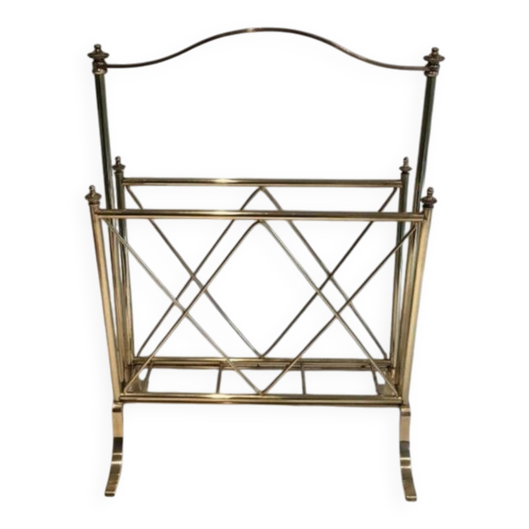 Porte-revues néoclassique en laiton, attribué à la Maison Jansen, travail français, vers 1940