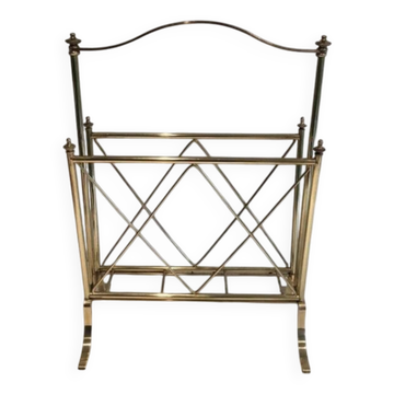 Porte-revues néoclassique en laiton, attribué à la Maison Jansen, travail français, vers 1940