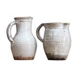 Pair of glazed terracotta pitchers