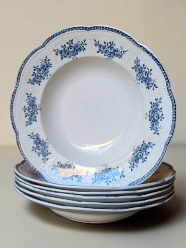 6 assiettes creuses Badonviller modèle Richelieu