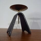 Brutalist Iron and Brass Candleholder, 1960s