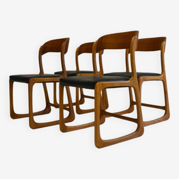 Suite de 4 chaises Baumann modèle Traineau