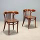 Antique Thonet armchairs in painted beech, walnut, Austria, 20th century