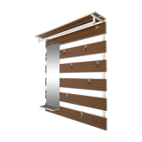 Vintage wall coat rack with 8 hooks and mirror
