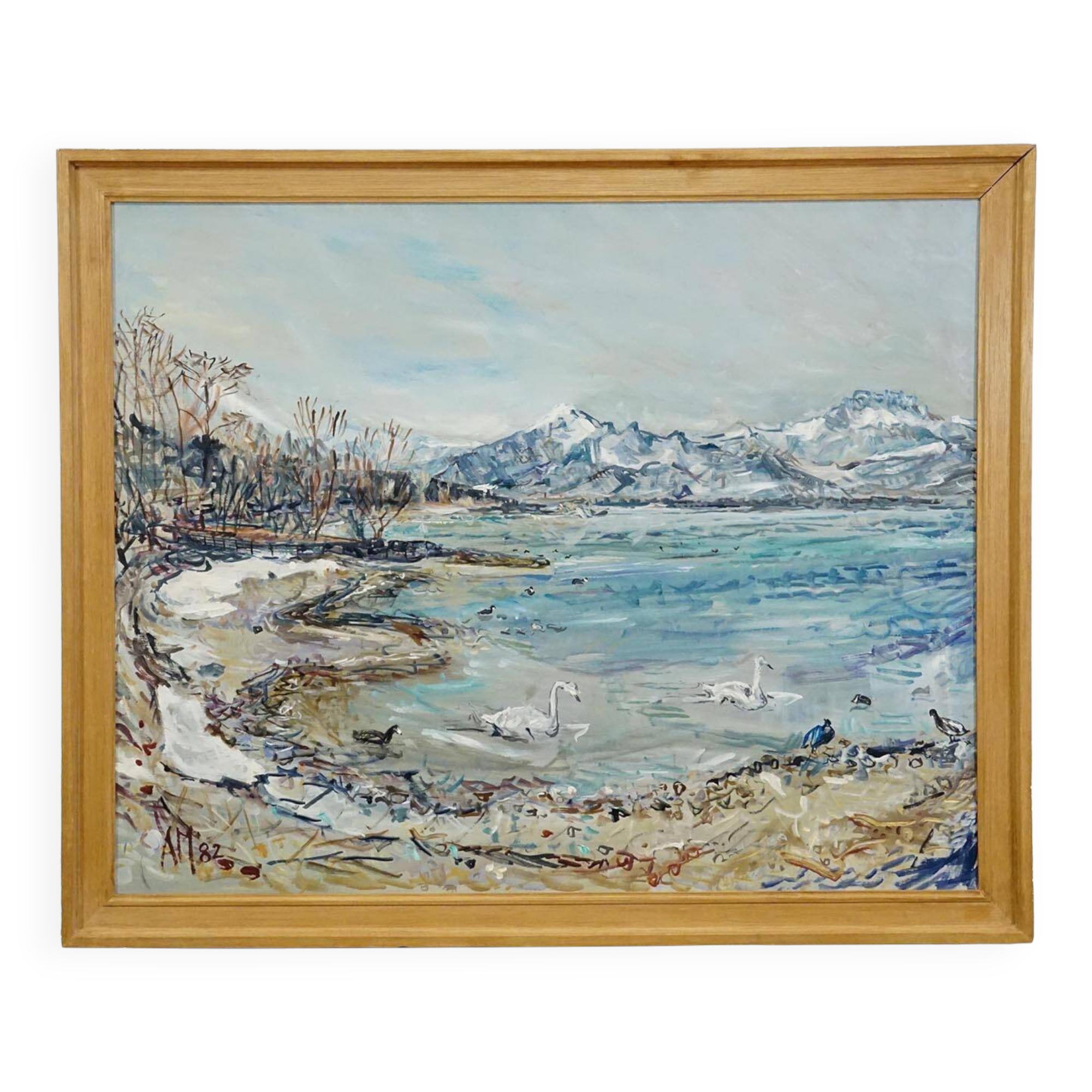 Alexander Michael - Lake Chiemsee in Bavaria oil on canvas 1982