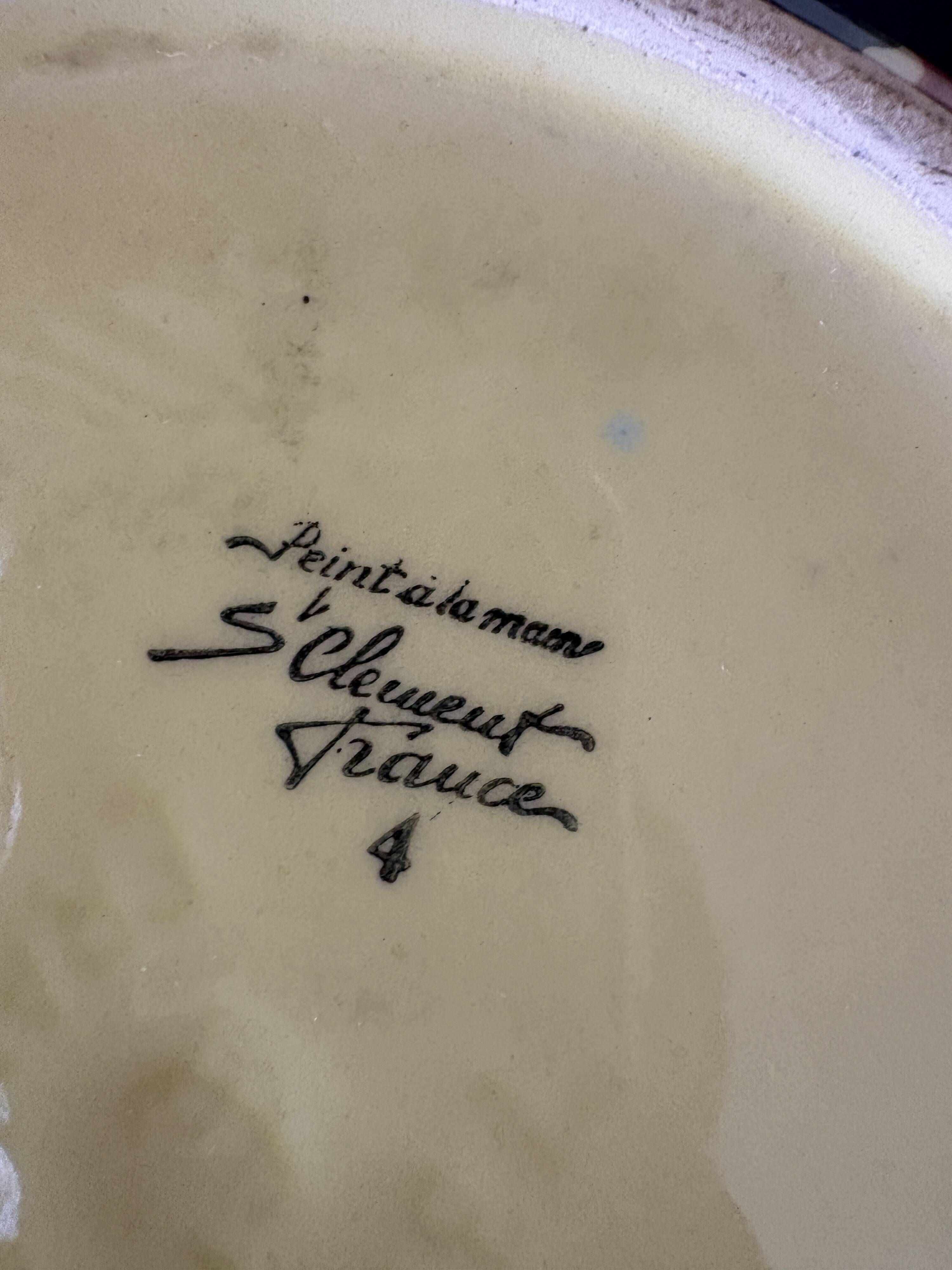 Small vintage Saint-Clément pot – 1950s painted earthenware