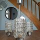 Suspension vintage avec 3 globes en verre ciselé