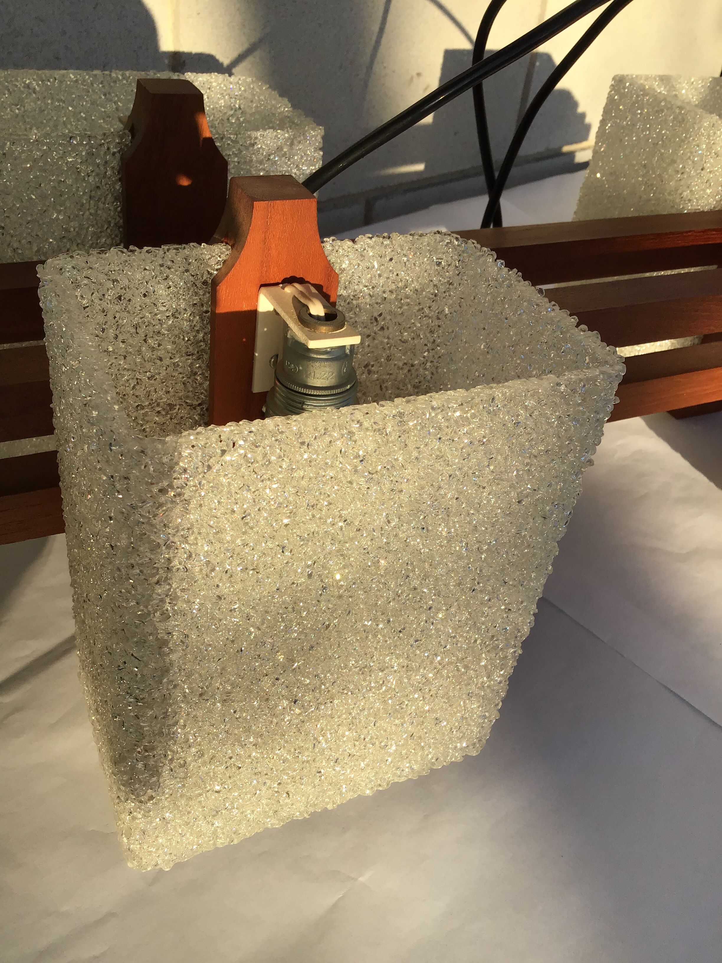 Scandinavian teak and perspex 60's luster