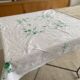 Antique square tablecloth with embroidered appliqué - 107x107 cm - Cotton