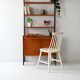 Vintage Scandinavian bookcase with pull-out desk and brass supports