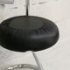 4 chairs tubular steel, imitation black leather, Italy, circa 1970