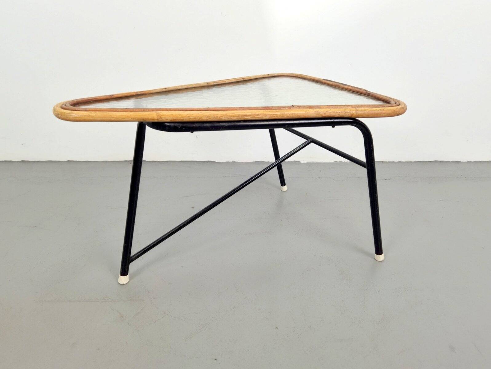 Vintage Rattan Coffee Table attributed to Dirk Van Sliedregt for Rohé Noordwolde, 1960s