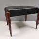 Footstool with teak wood legs and black skai (imitation leather) 1970s