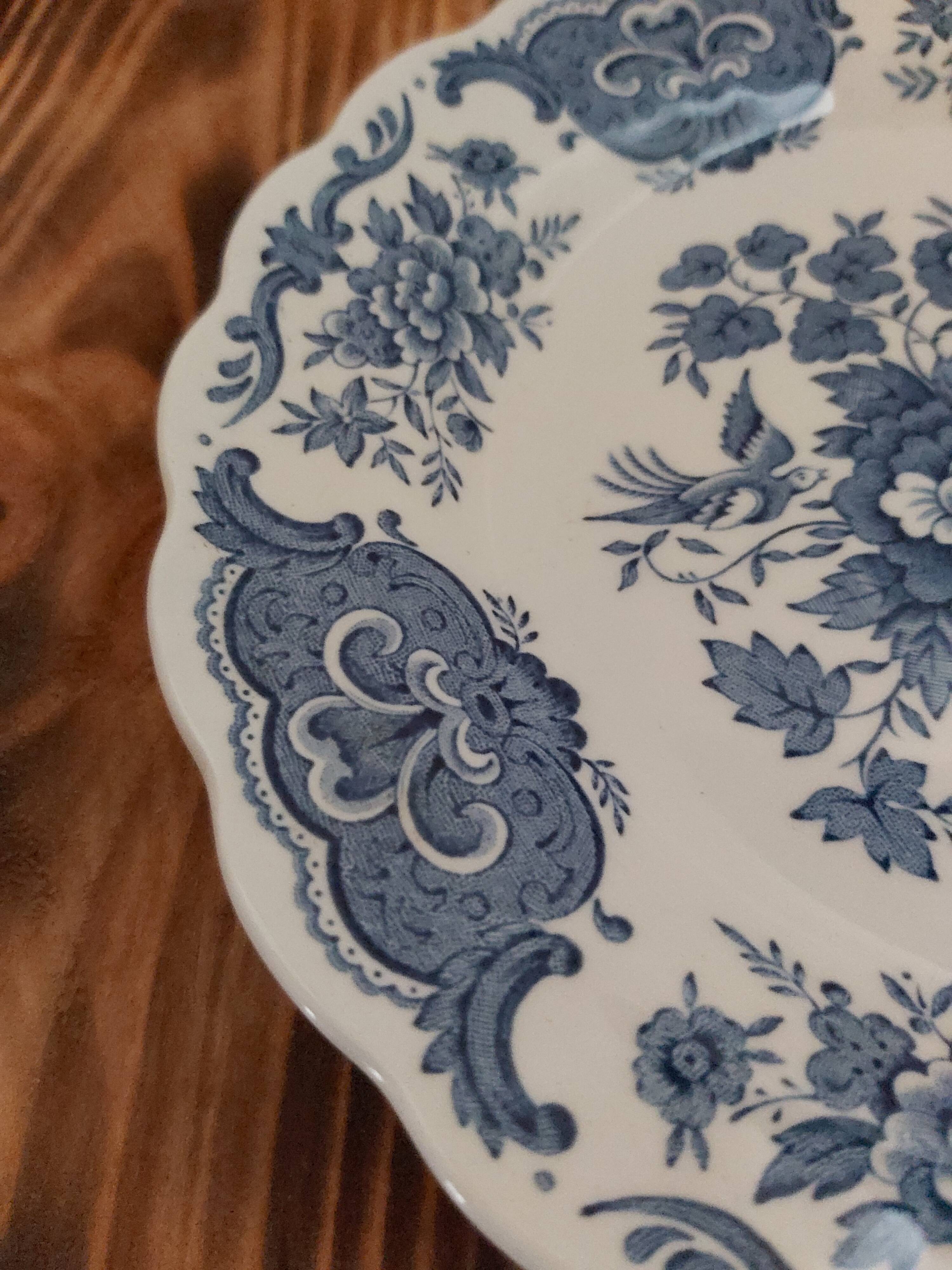 Dessert plate Ridgway Windsor blue flowers
