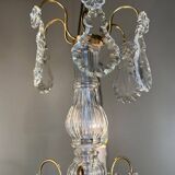 Small chandelier in bronze and crystal