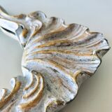 Golden art deco mirror and white patinated 30x45cm