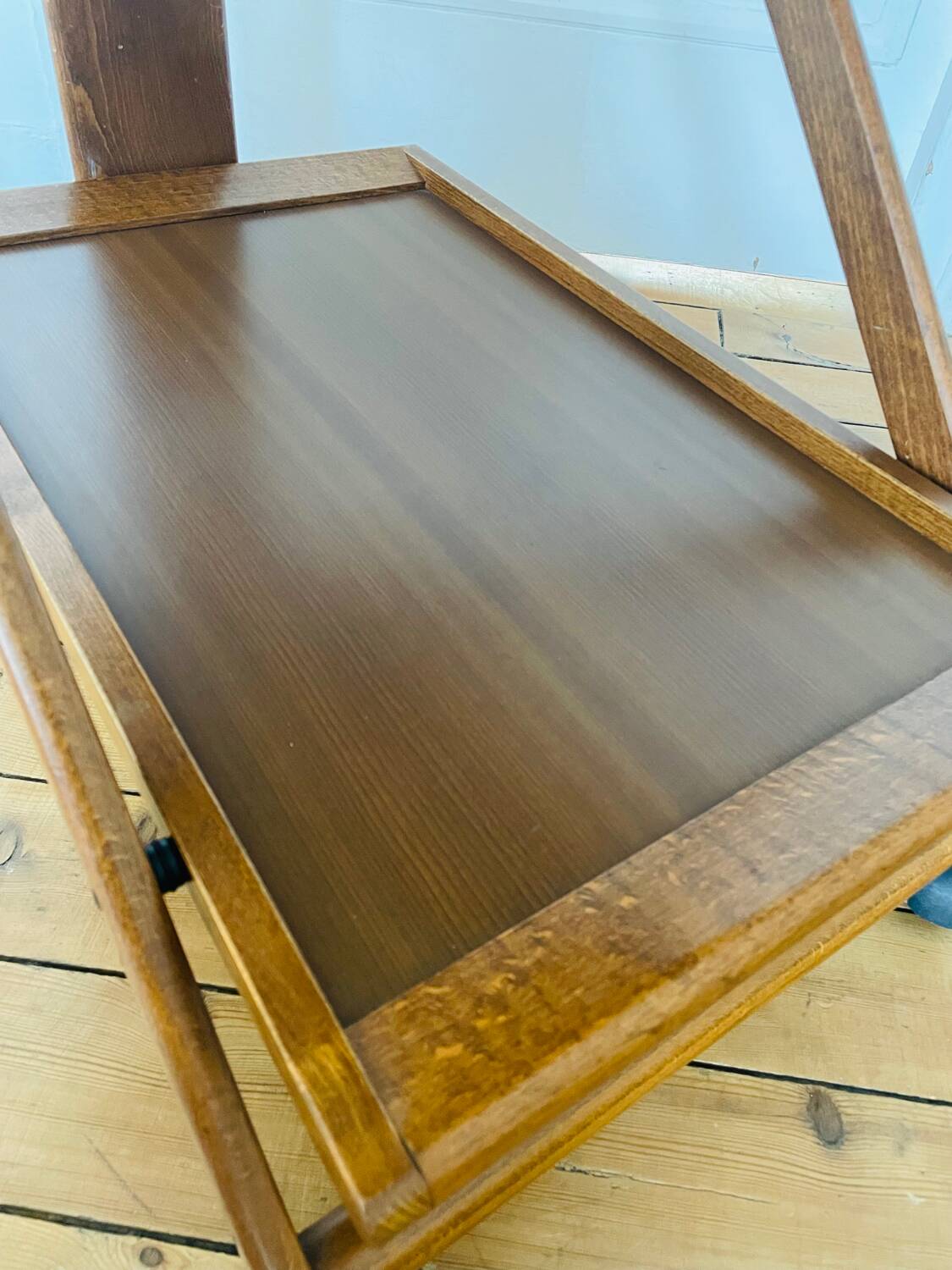 Vintage wooden trolley serving cart, 1960