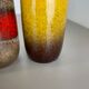 Set of Four Vintage Pottery Fat Lava Vases Made by Scheurich, Germany, 1970s