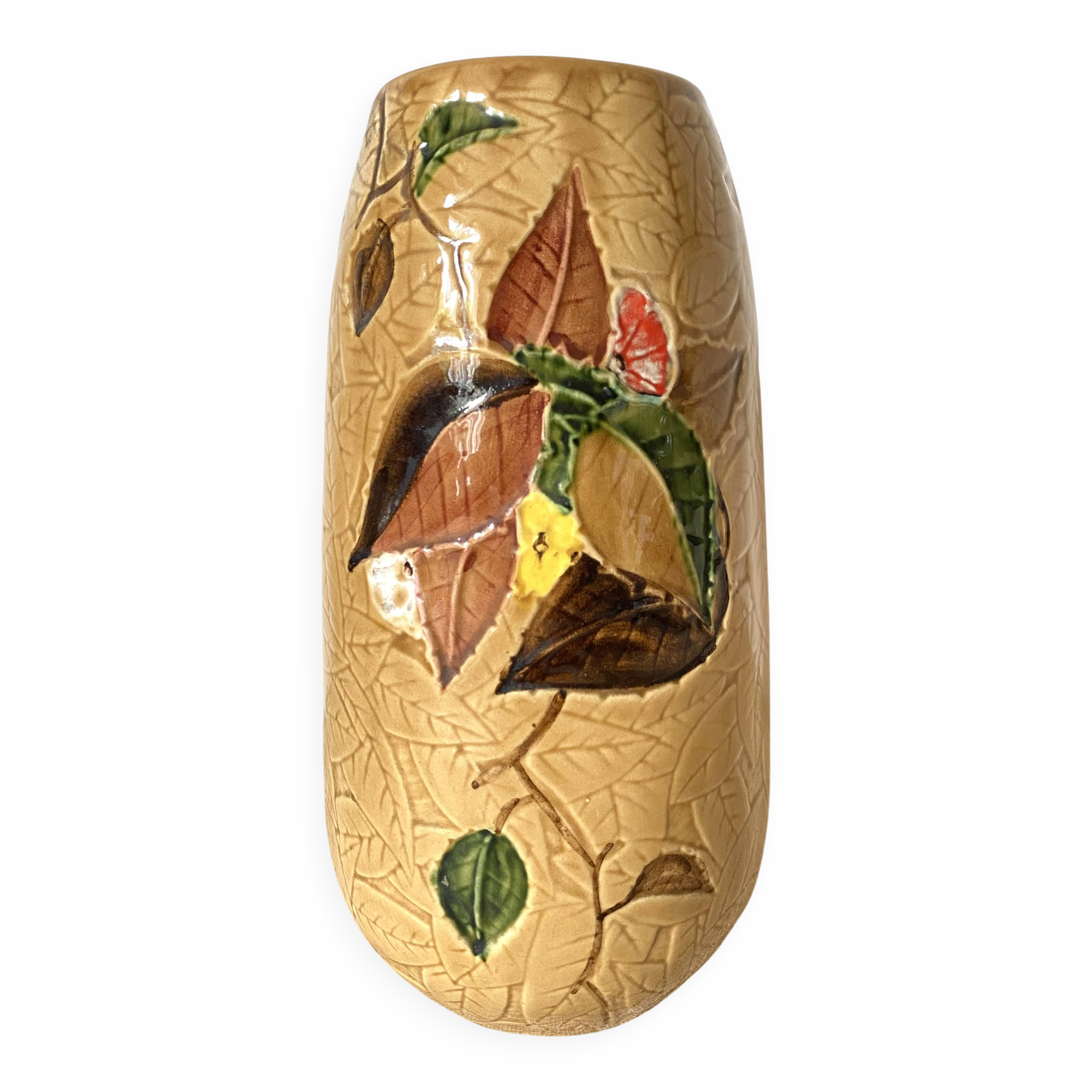 Ceramic vase with foliage design, 1970s
