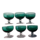 6 emerald green stemmed glasses