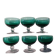 6 emerald green stemmed glasses