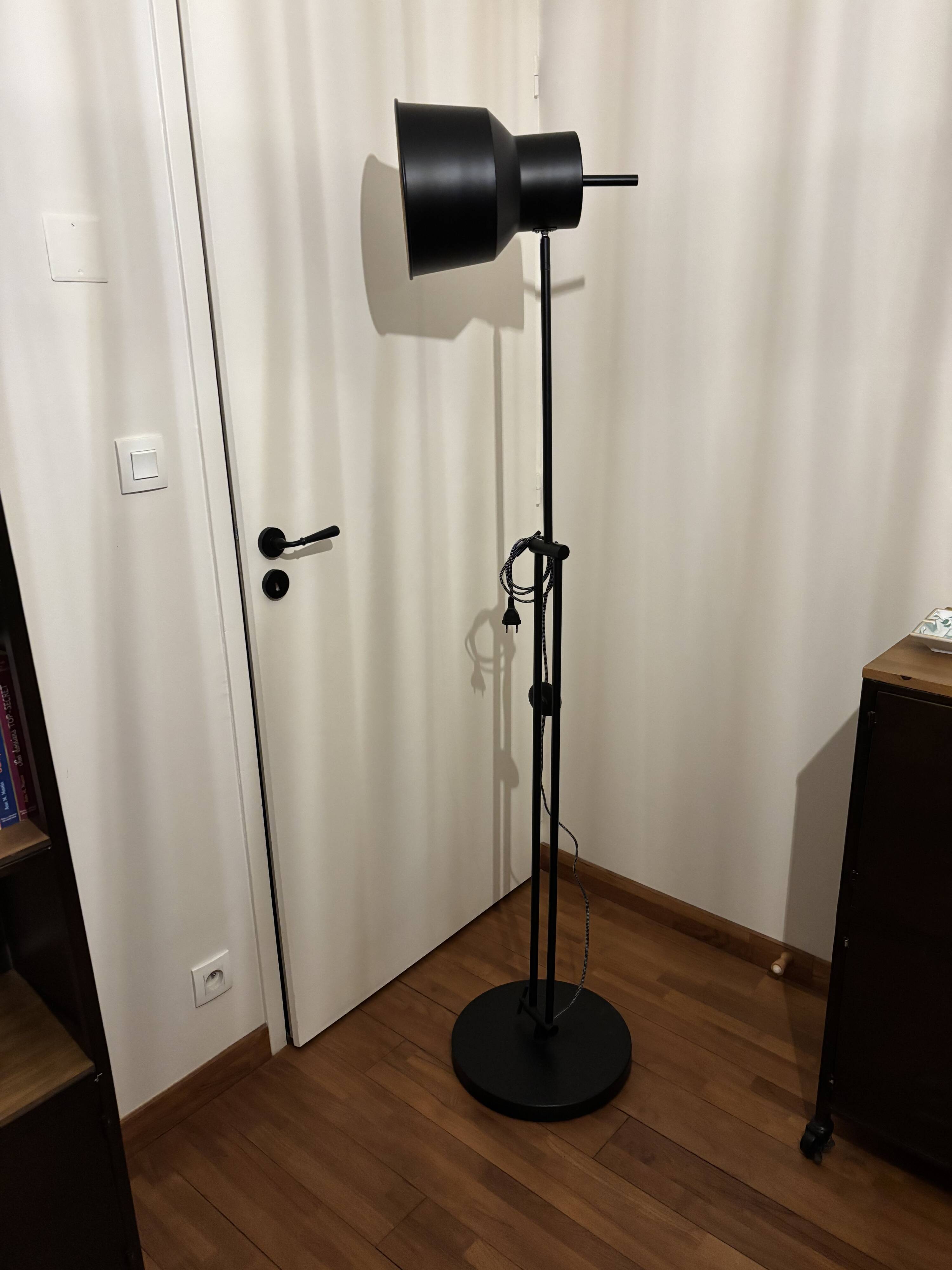 Black industrial style floor lamp