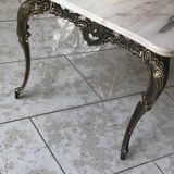 Vintage marble and brass coffee table