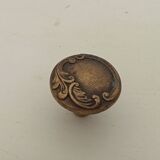 Antique Art Nouveau furniture handle in chiseled brass