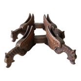 Pair of winged dragon sconces in carved wood