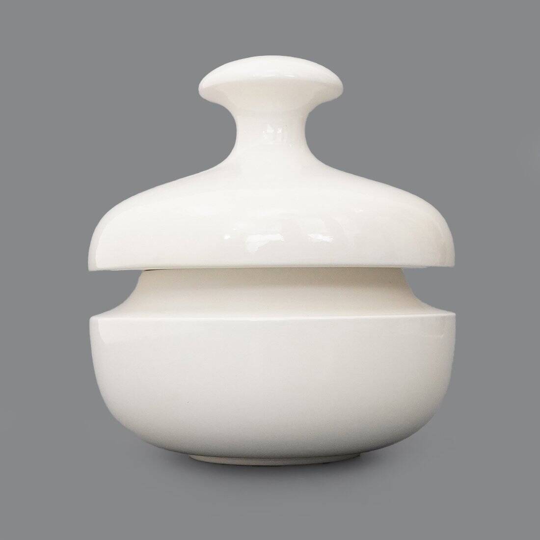 White ceramic vase with lid by Enzo Bioli for Il Picchio, 1970s