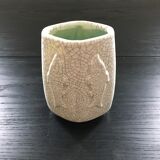 Raku vase with fish and seahorse decoration