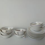 Set of 7 Limoges porcelain cups and saucers