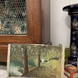Landscape in oil on canvas signed
