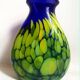Cobalt blue vase with yellow inclusion Height 33 cm