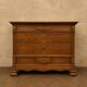 Louis XVI style walnut commode – Marble top – Chevron front