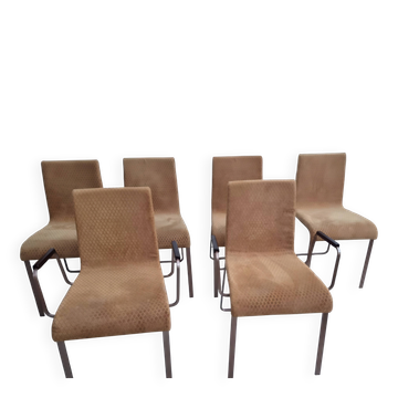 Lot de 6 chaises et fauteuils velours