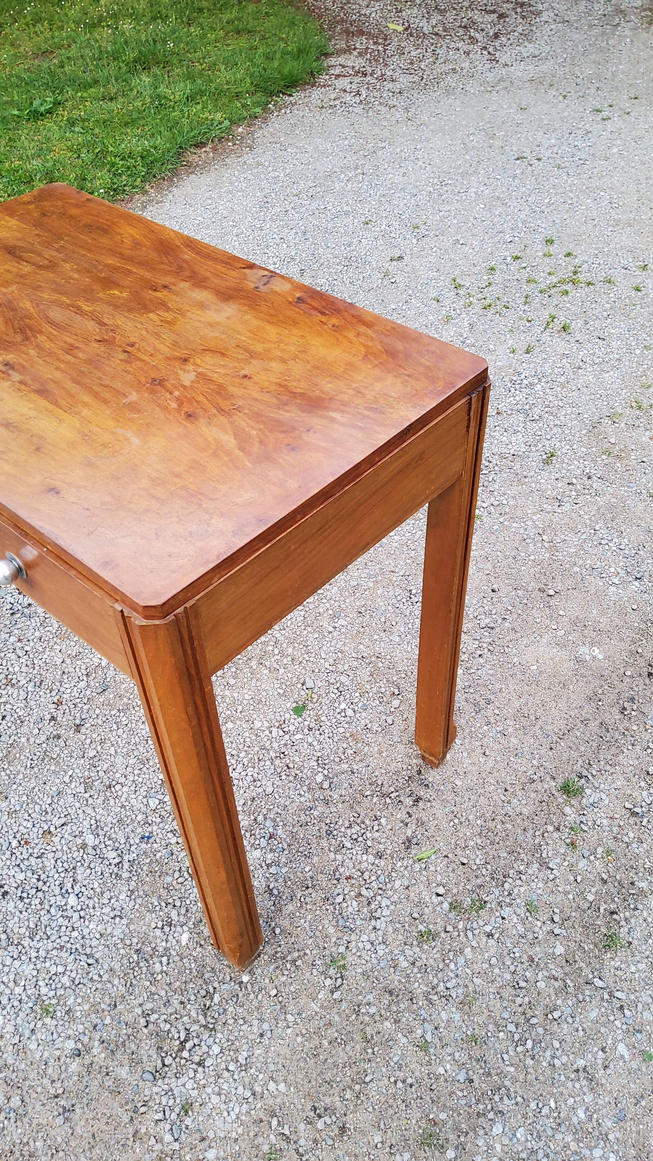 Walnut art deco writing table