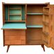 Vintage secretary cabinet with compass feet 1960