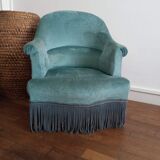 Blue velvet toad chair