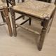 Set of 6 vintage wooden ladder-back dining chairs with woven seats