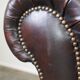 Dark-flamed english chesterfield 2.5-seater sofa/button seat