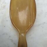 Art Nouveau salad servers in horn and silver metal